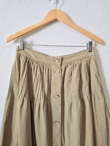 Madewell Green Button Up Midi Skirt (8)