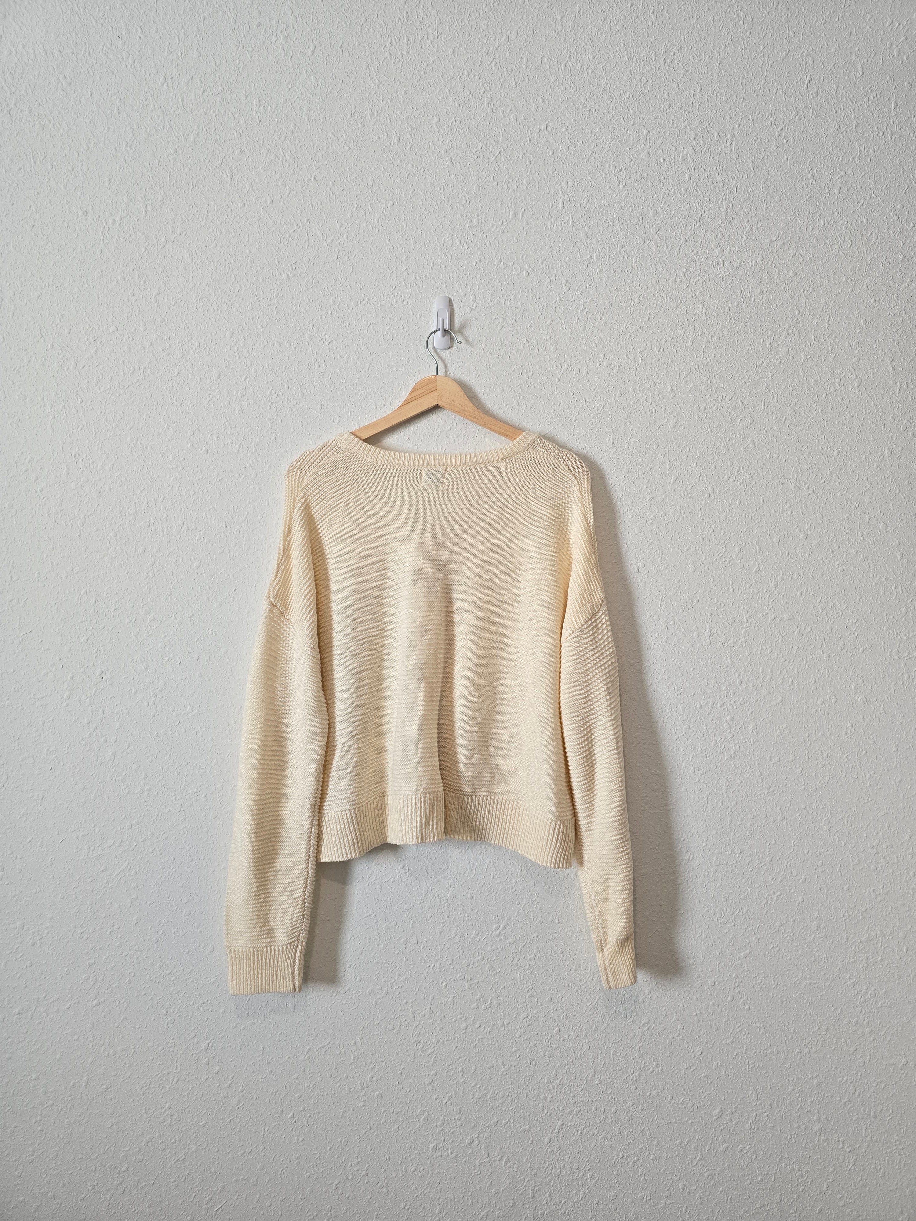 NEW Ribbed Button Up Sweater (L)