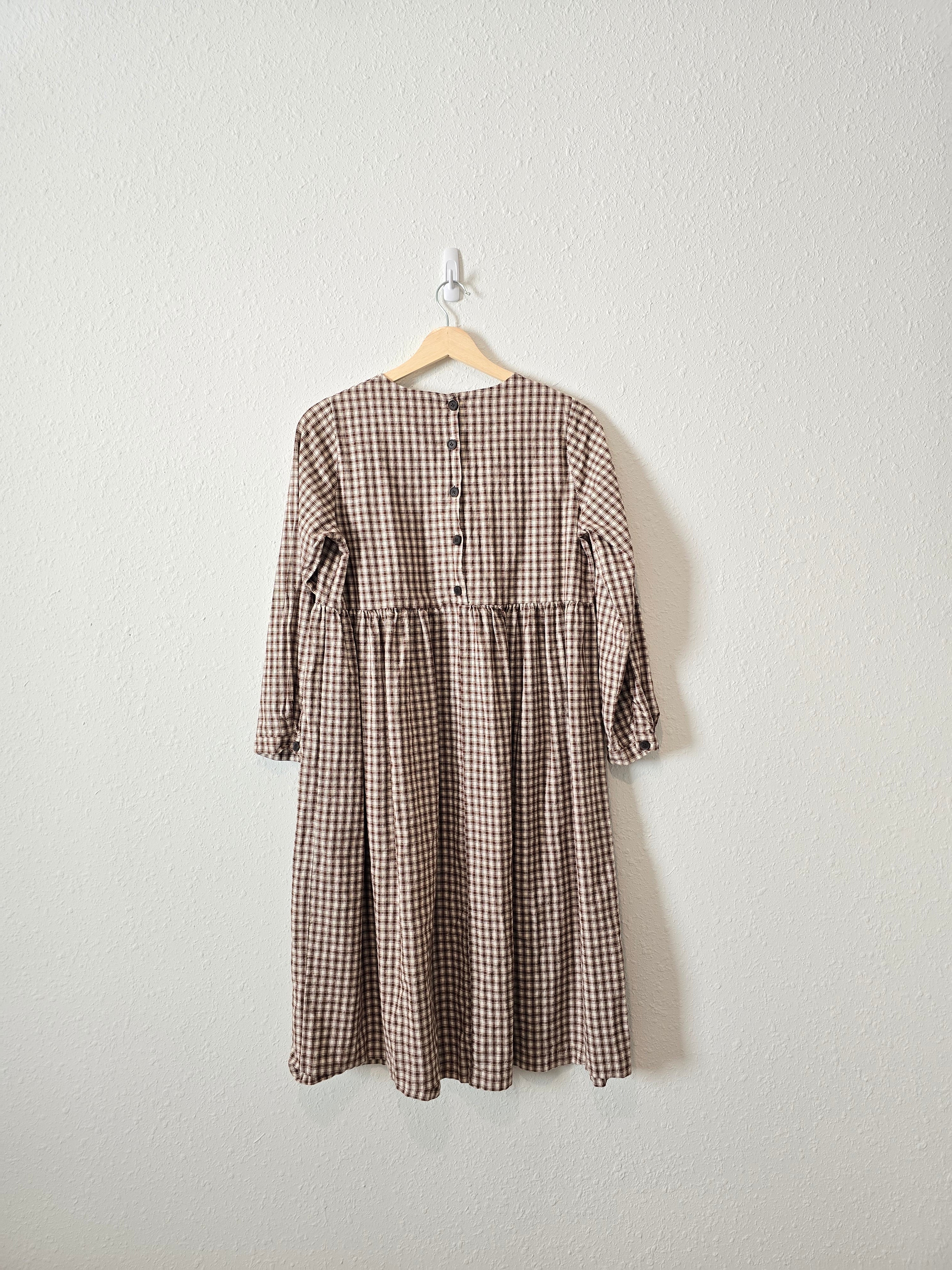 Olive Plaid Babydoll Dress (XS/S)