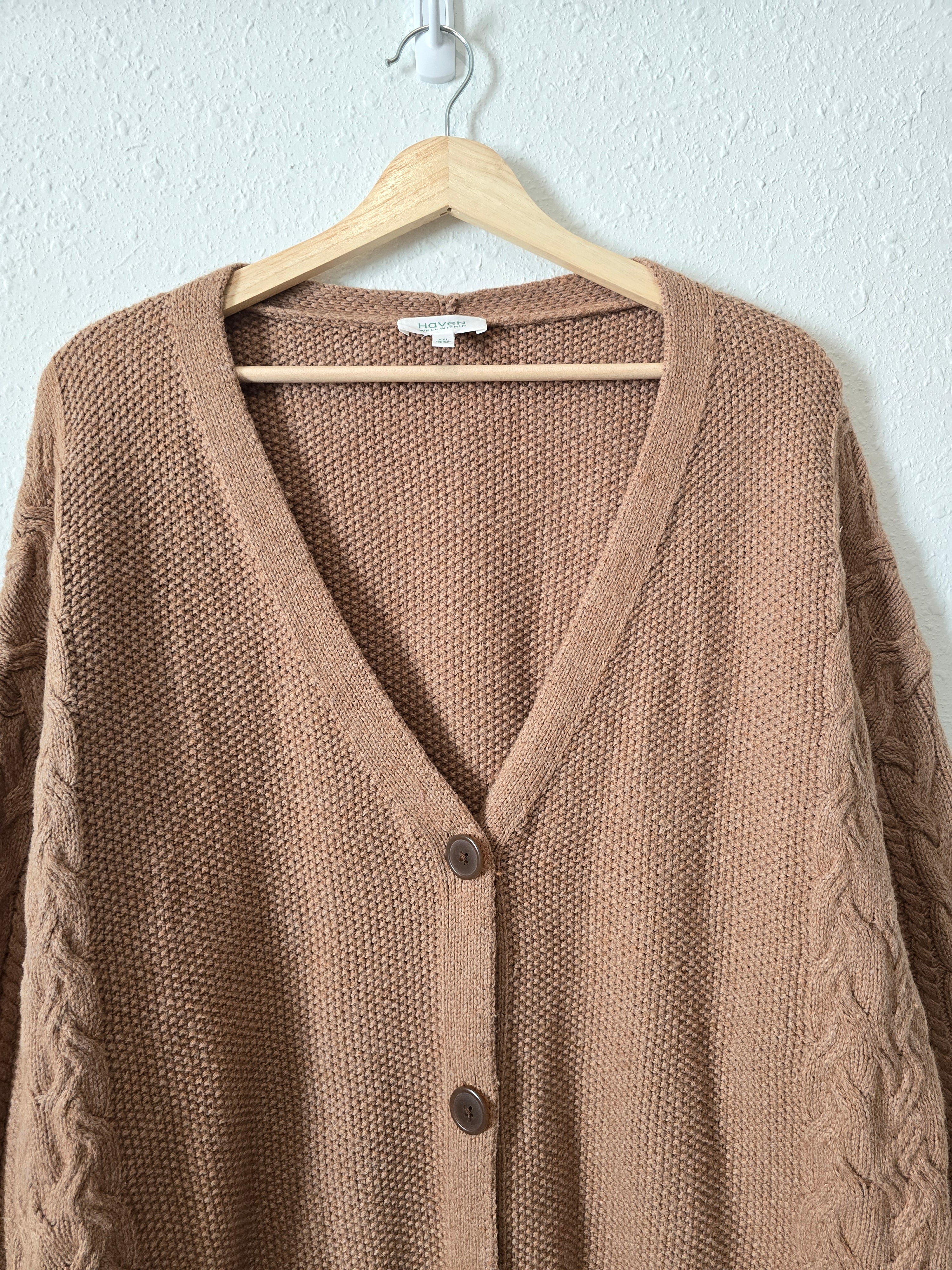 Haven Brown Cable Knit Sweater (XXL)