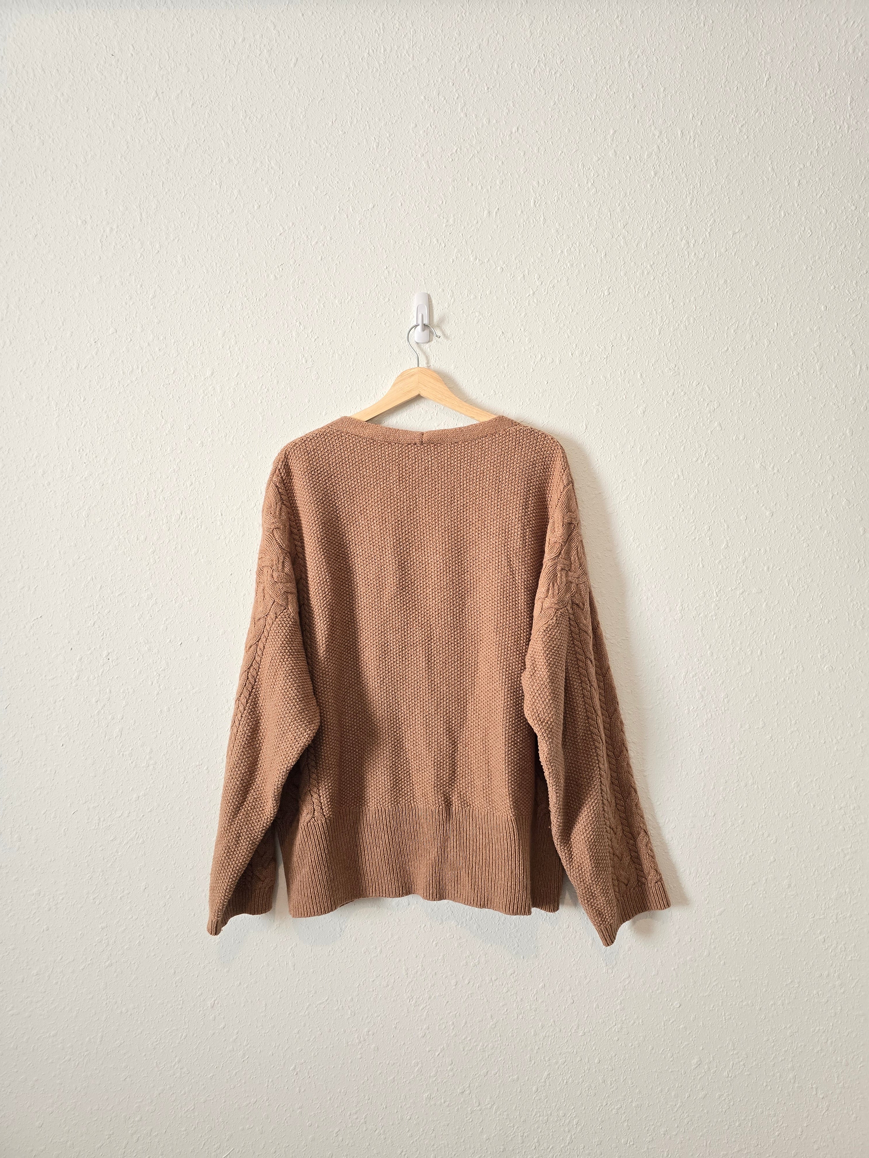 Haven Brown Cable Knit Sweater (XXL)