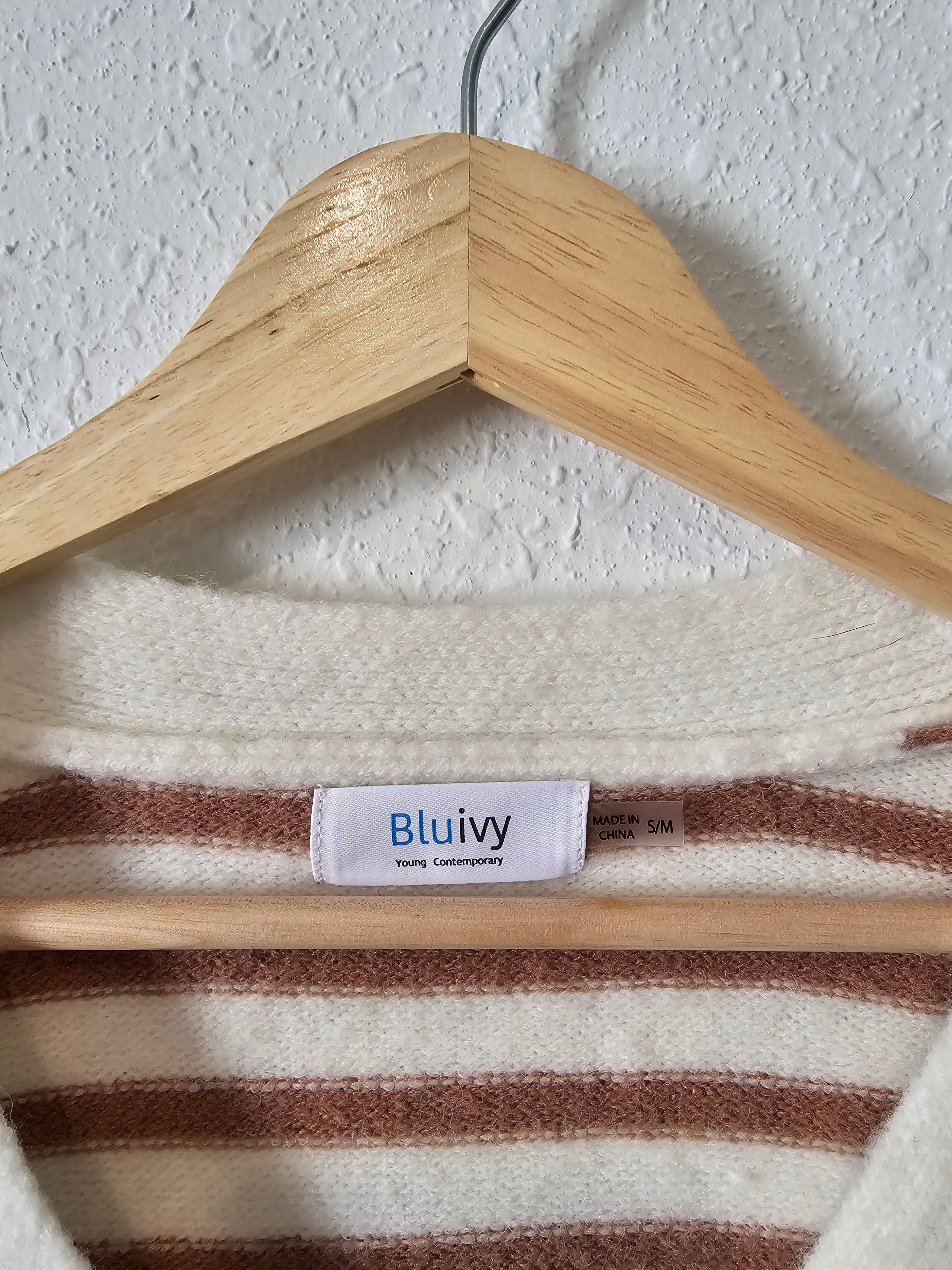 Striped Puff Sleeve Sweater (S/M)