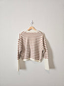 Striped Puff Sleeve Sweater (S/M)