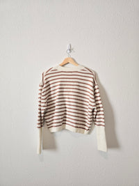 Striped Puff Sleeve Sweater (S/M)