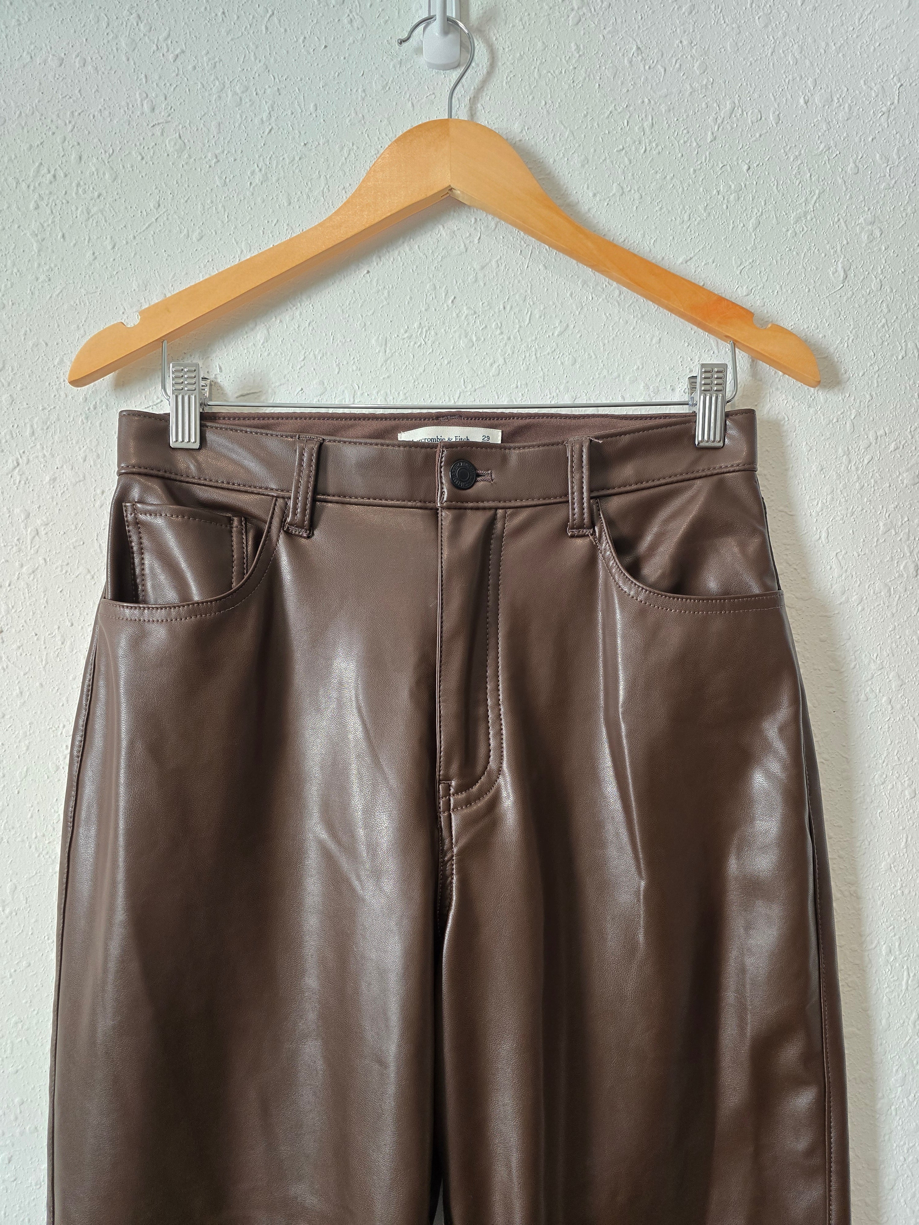 Abercrombie Brown Faux Leather Pants (29/8)