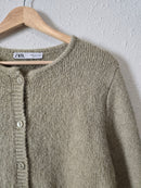 Zara Fuzzy Button Up Sweater (S)