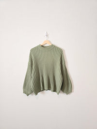 Princess Polly Green Ribbed Sweater (L/XL)