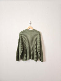 Princess Polly Green Ribbed Sweater (L/XL)