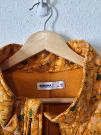 Mustard Floral Quilted Jacket (XXL)