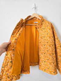 Mustard Floral Quilted Jacket (XXL)