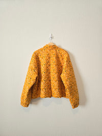 Mustard Floral Quilted Jacket (XXL)