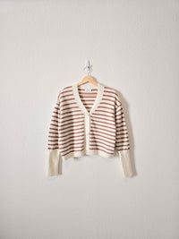 Striped Puff Sleeve Sweater (S/M)