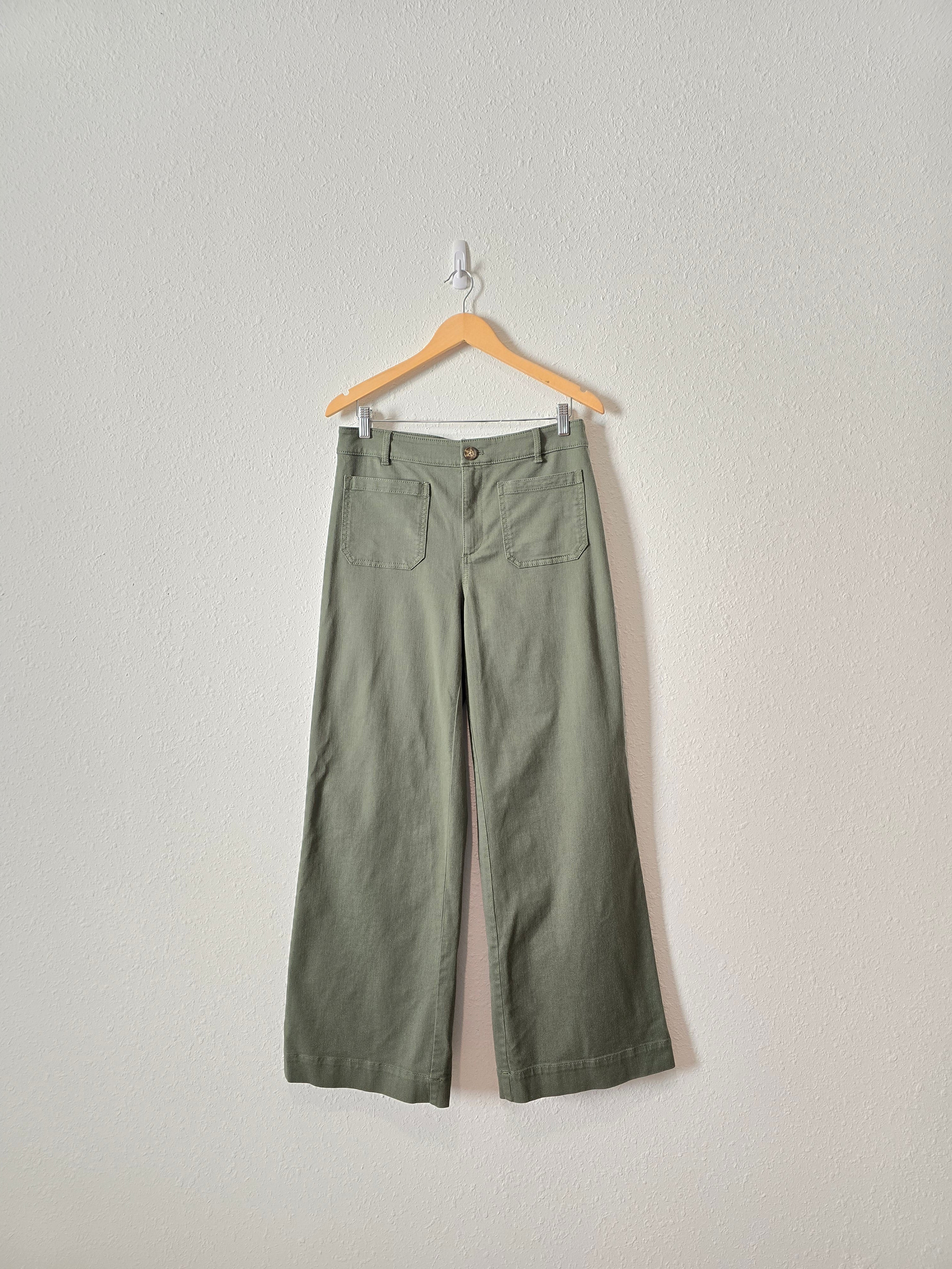 Loft Green Wide Leg Pants (6)