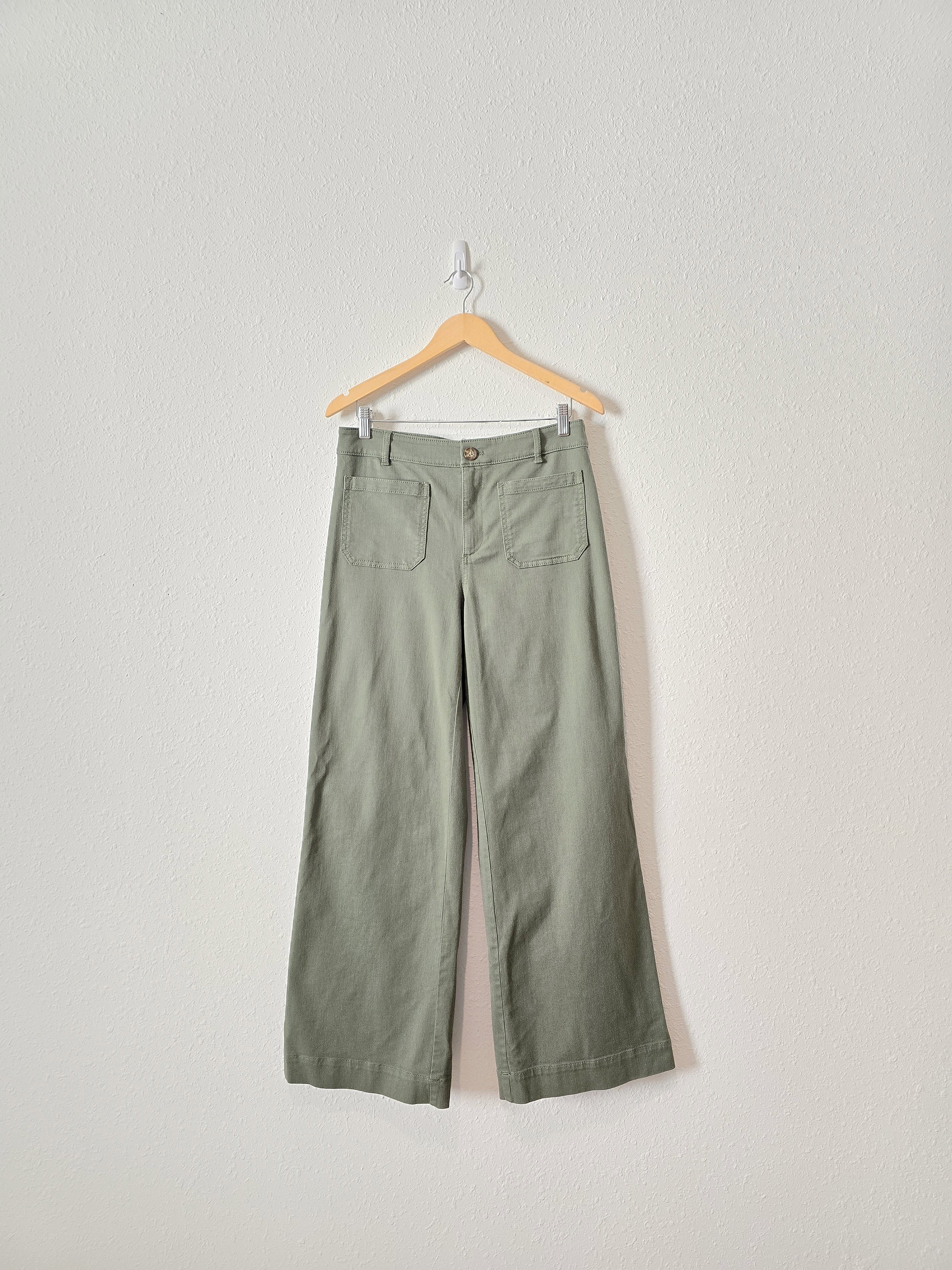 Loft Green Wide Leg Pants (6)