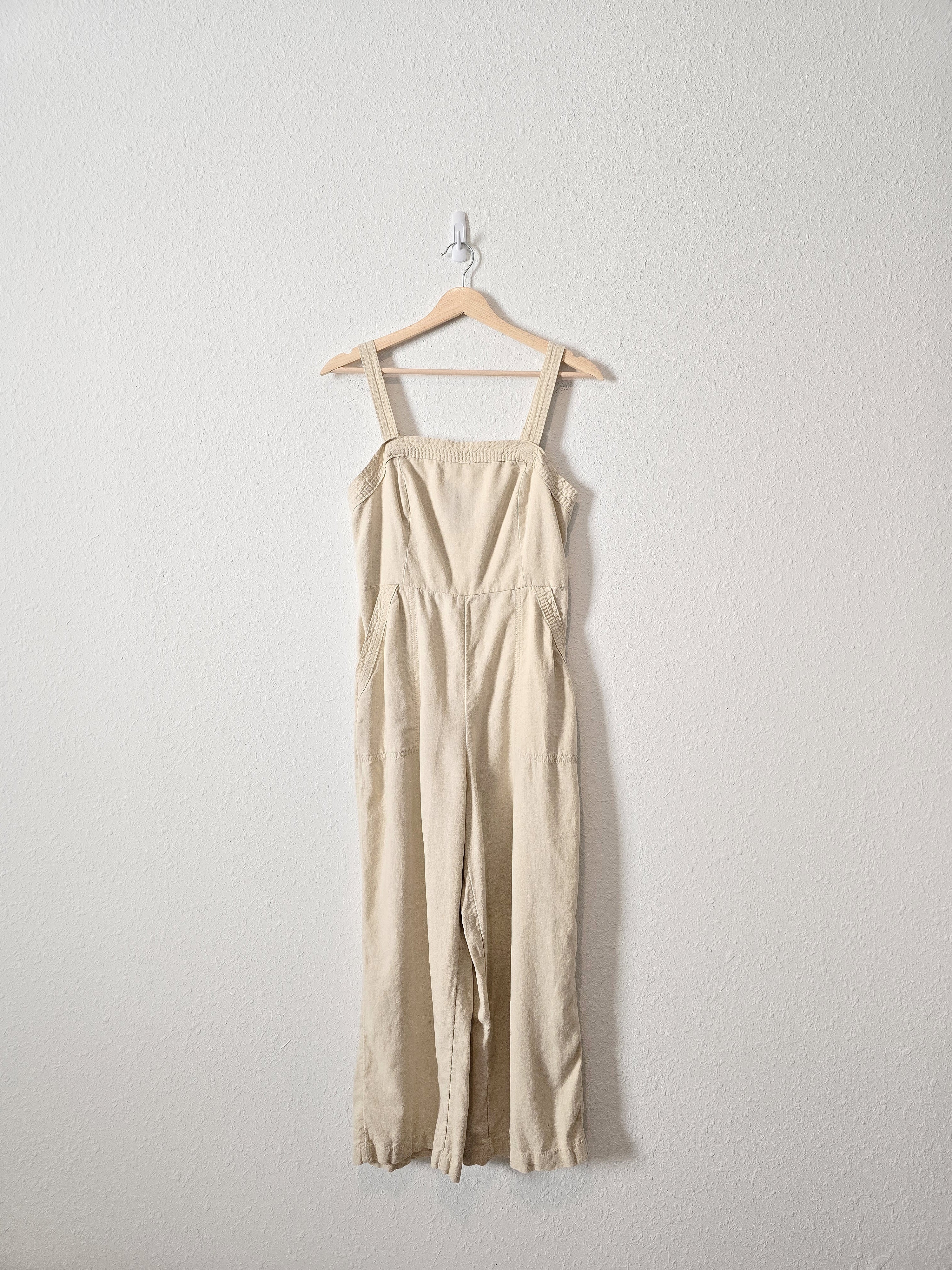 Linen Blend Wide Leg Jumpsuit (S)