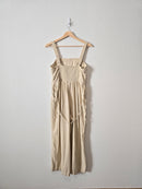 Linen Blend Wide Leg Jumpsuit (S)