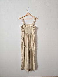 Linen Blend Wide Leg Jumpsuit (S)