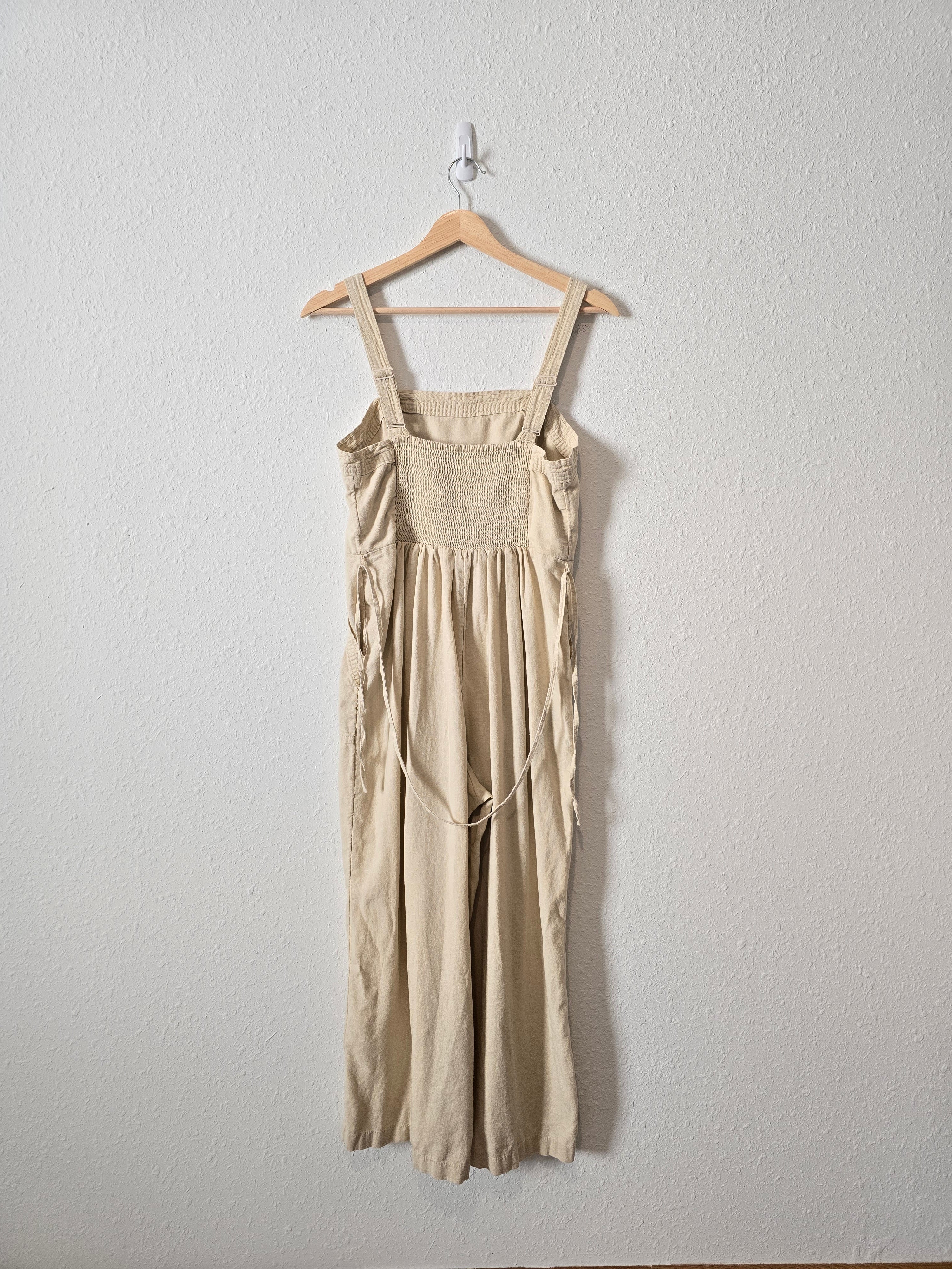 Linen Blend Wide Leg Jumpsuit (S)