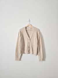 Puff Sleeve Button Up Sweater (L)