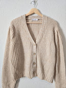 Puff Sleeve Button Up Sweater (L)