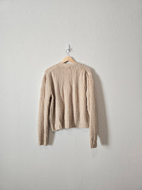 Puff Sleeve Button Up Sweater (L)