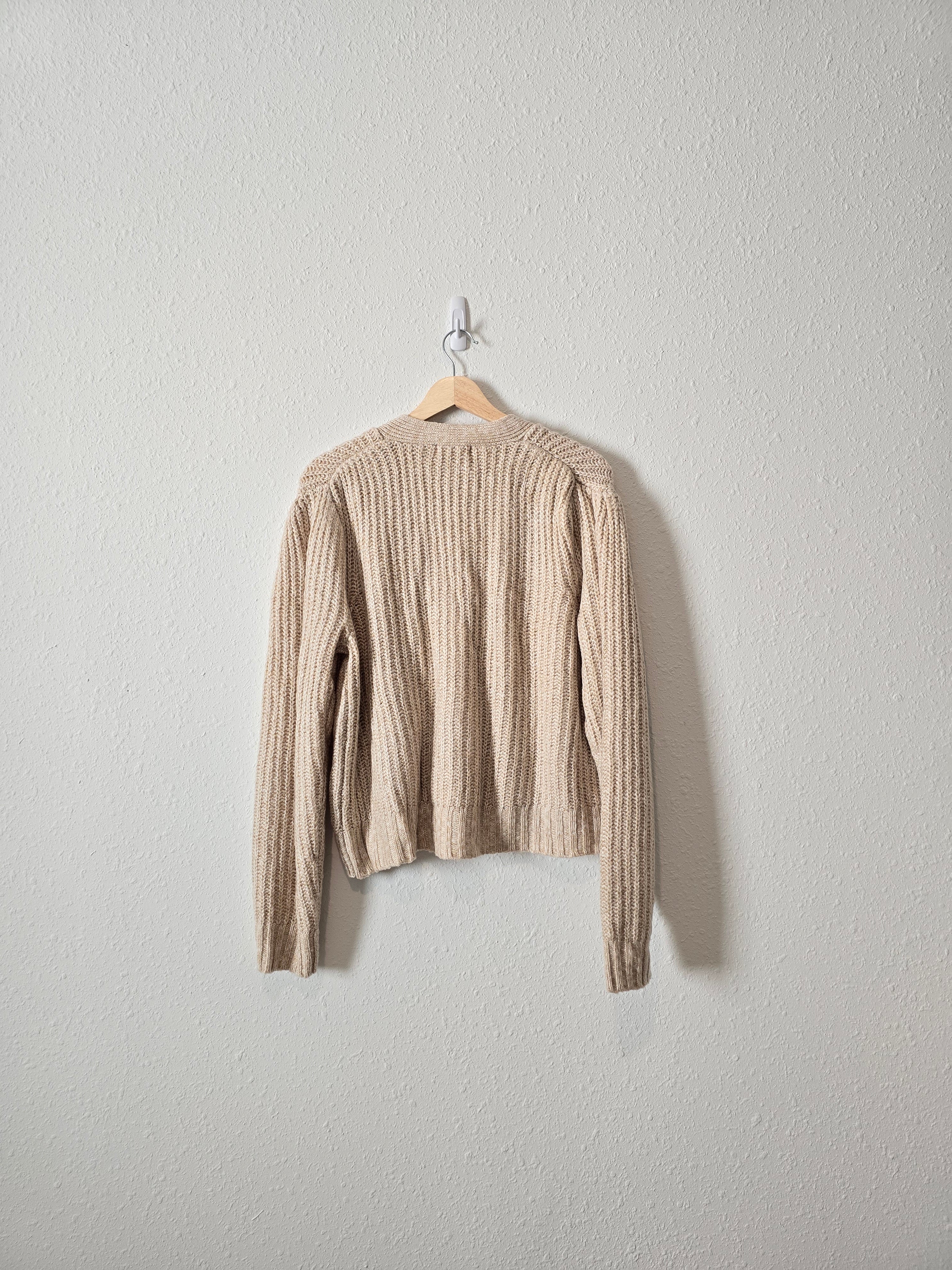 Puff Sleeve Button Up Sweater (L)