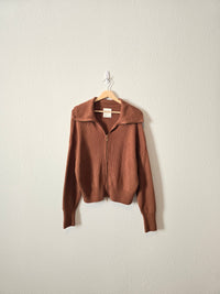 Abercrombie Brown Zip Up Sweater (L)