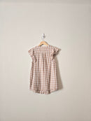 Neutral Gingham Ruffle Tank (XS)