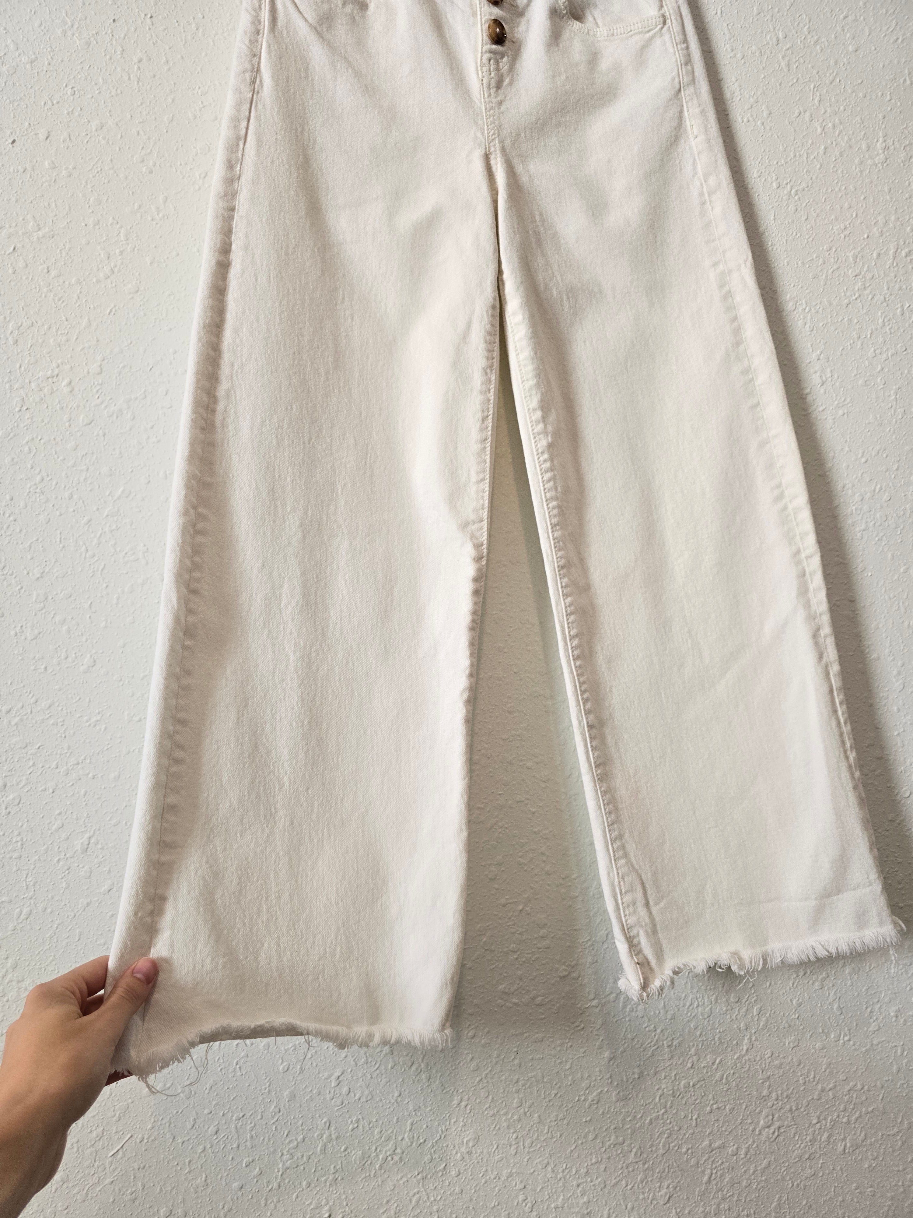 Loft White Wide Leg Jeans (25/0)