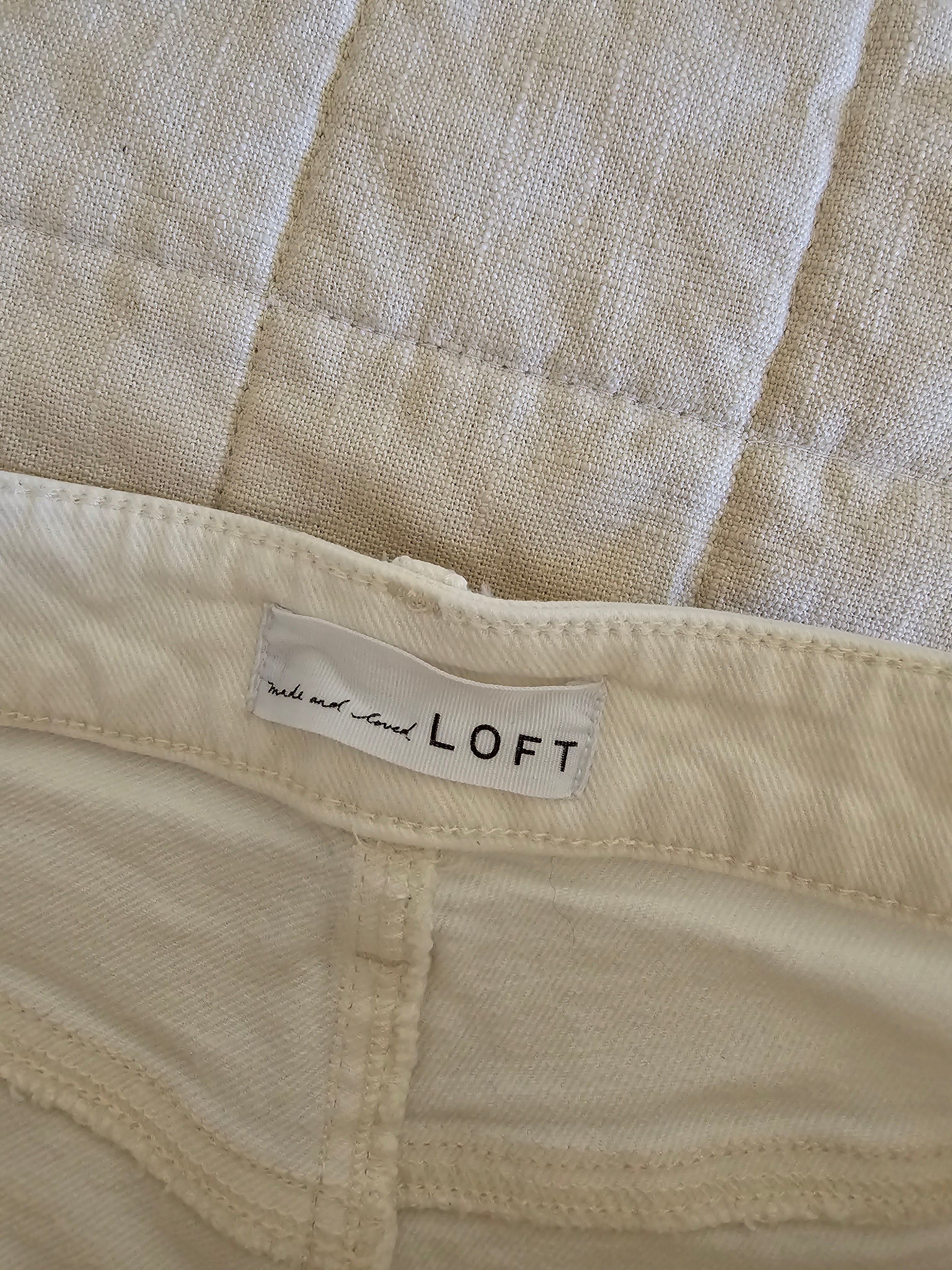 Loft White Wide Leg Jeans (25/0)