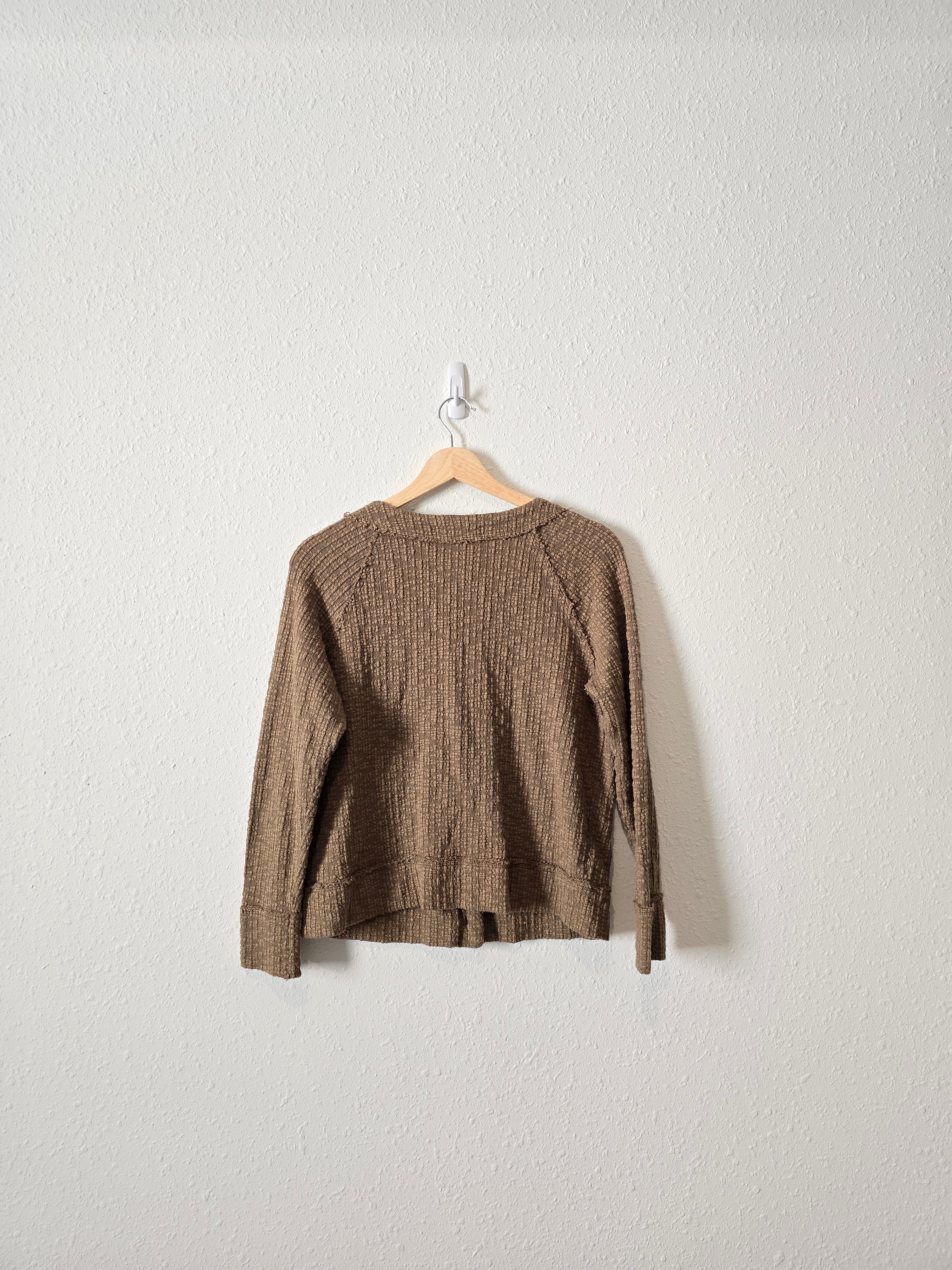 Olive Textured Knit Top (S)