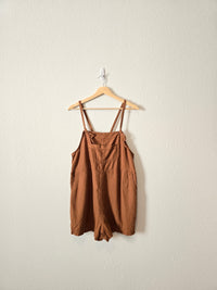 Linen Blend Overall Romper (M)