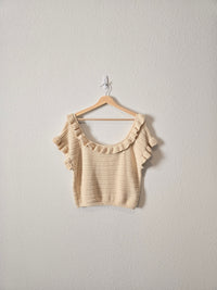 Ruffle Knit Sweater Top (XL)