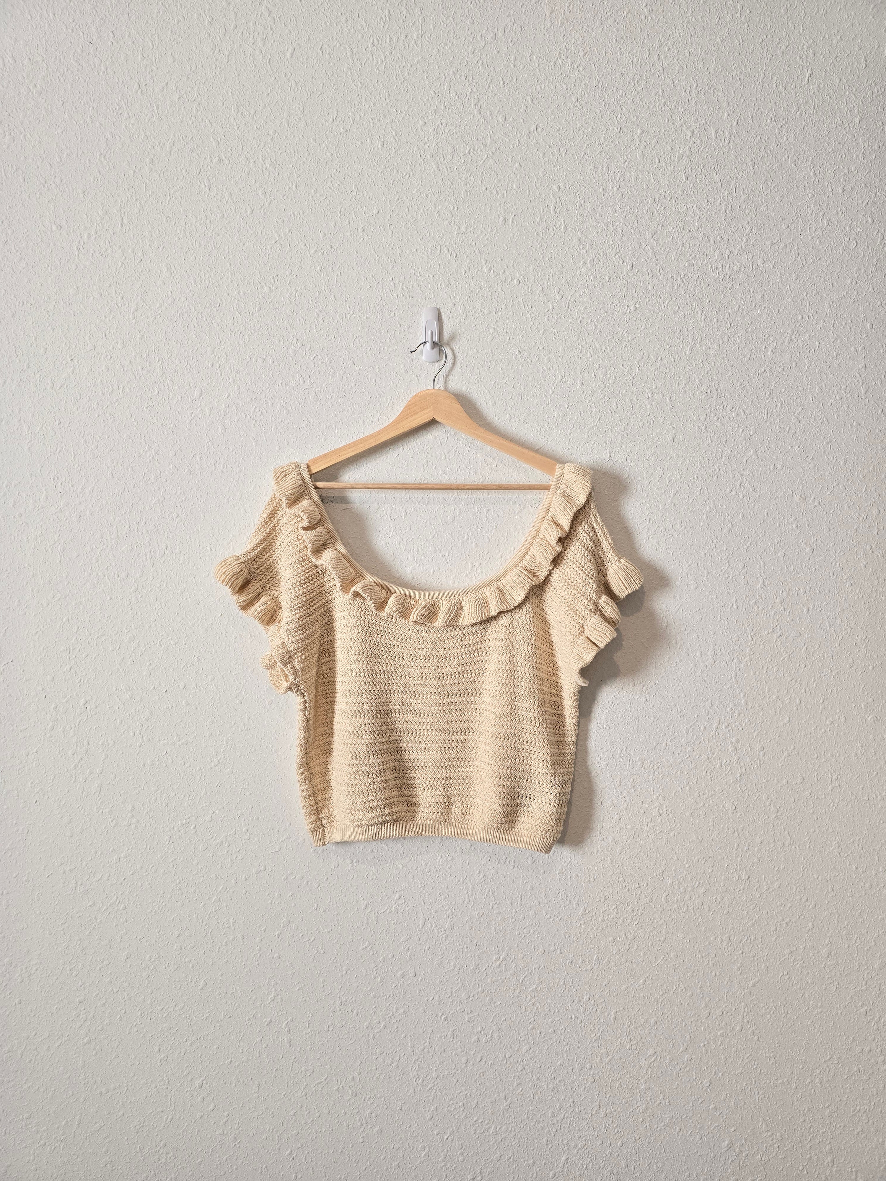 Ruffle Knit Sweater Top (XL)