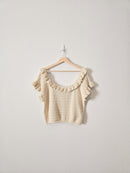 Ruffle Knit Sweater Top (XL)