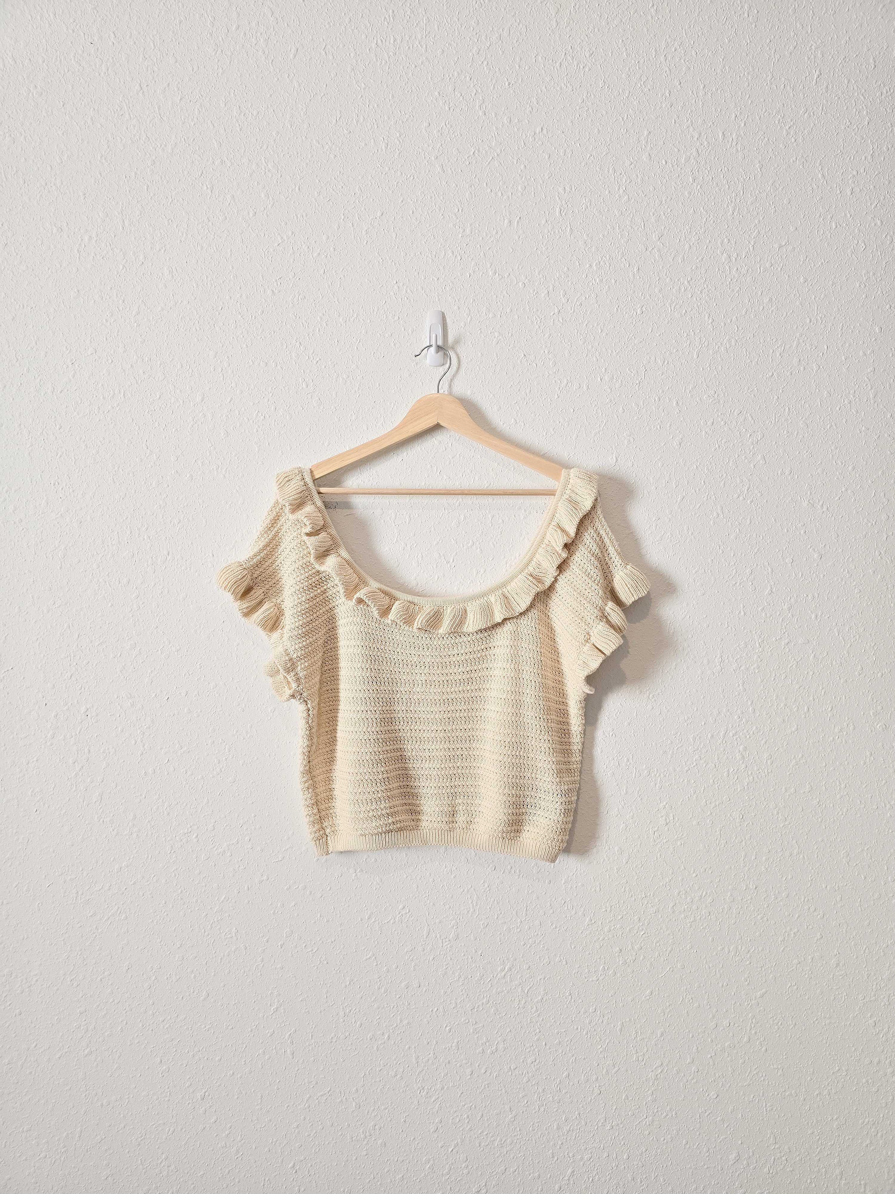 Ruffle Knit Sweater Top (XL)