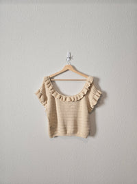 Ruffle Knit Sweater Top (XL)