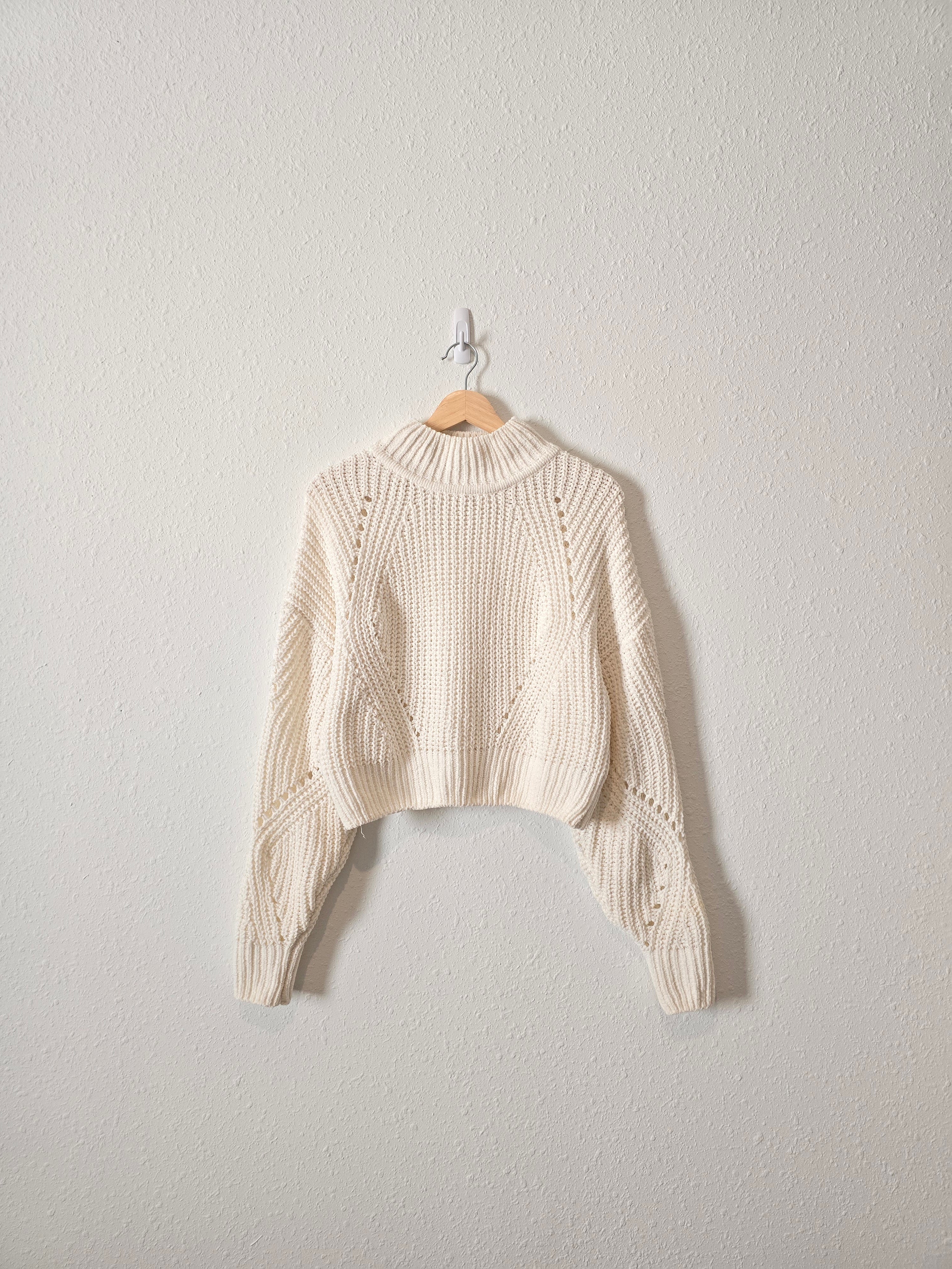 Chenille Knit Mockneck Sweater (S)