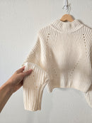 Chenille Knit Mockneck Sweater (S)