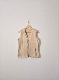 Neutral Button Up Knit Vest (M)