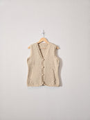 Neutral Button Up Knit Vest (M)