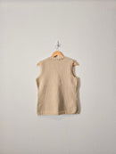 Neutral Button Up Knit Vest (M)