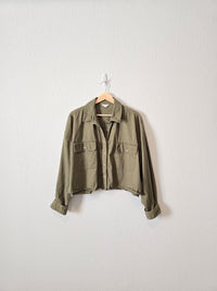 Green Cropped Button Up (XL)