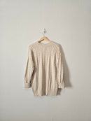 Oat Cable Knit Cotton Sweater (XS-L)