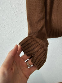 Chocolate Brown Button Up Sweater (S/M)