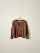 Chocolate Brown Button Up Sweater (S/M)