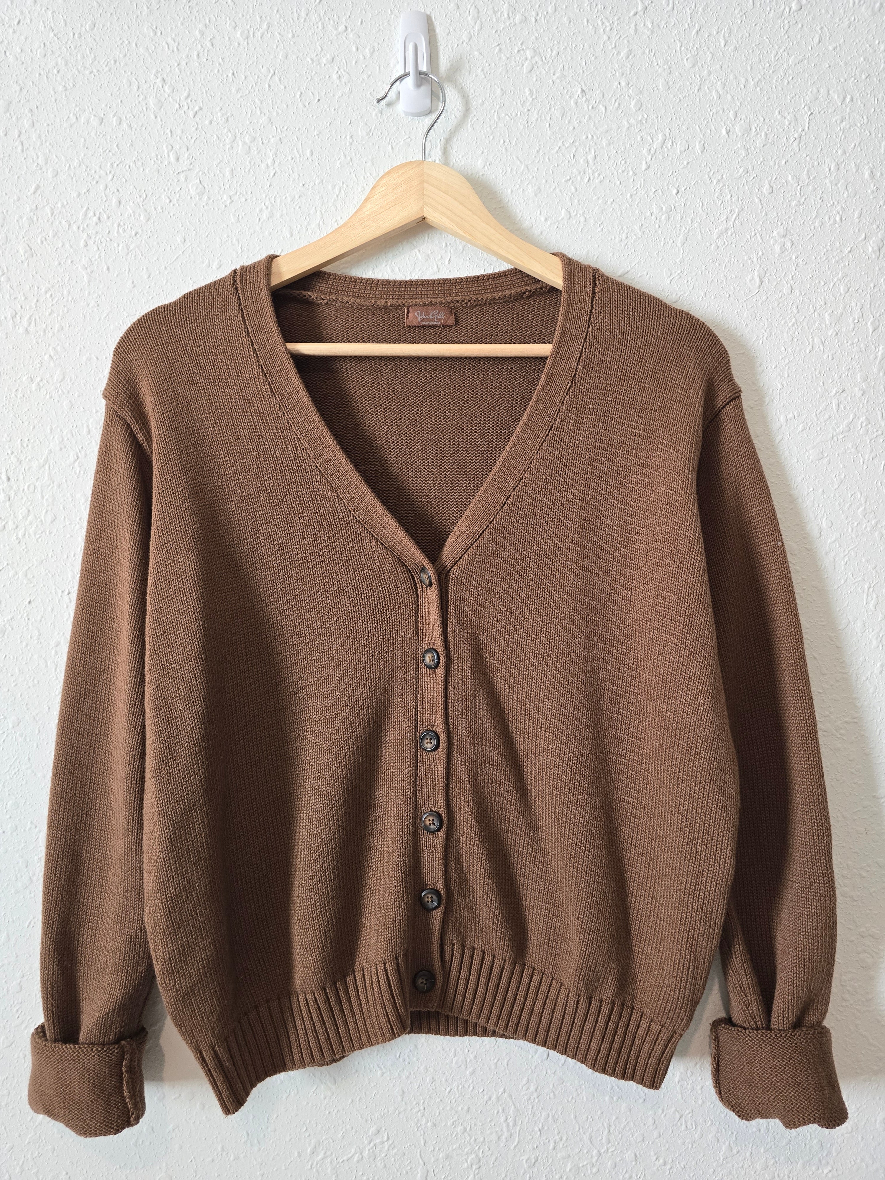 Chocolate Brown Button Up Sweater (S/M)