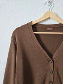 Chocolate Brown Button Up Sweater (S/M)