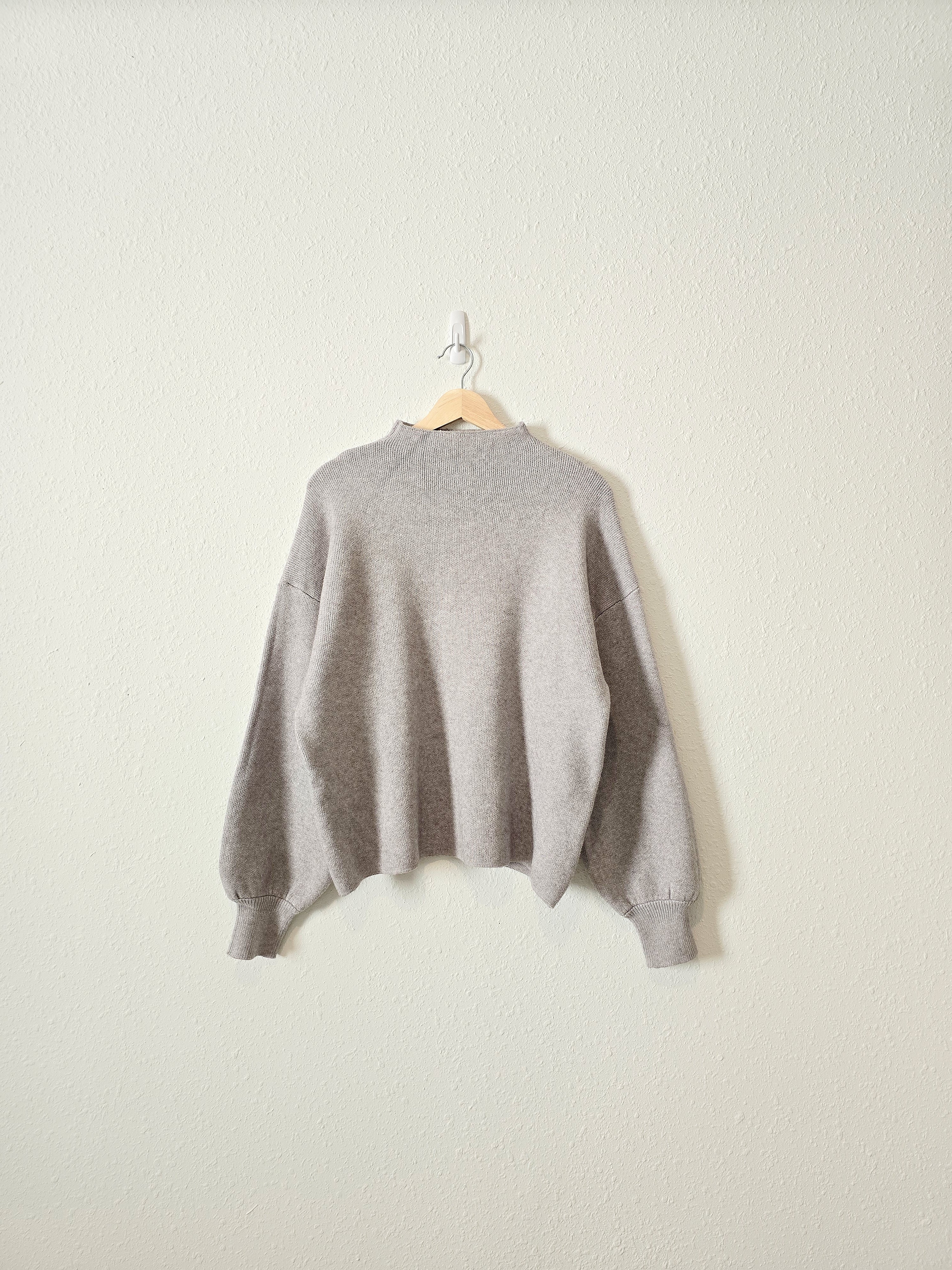 Vici Puff Sleeve Mockneck Sweater (L)