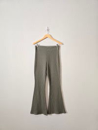 Aerie Green Waffle Flare Pants (M)